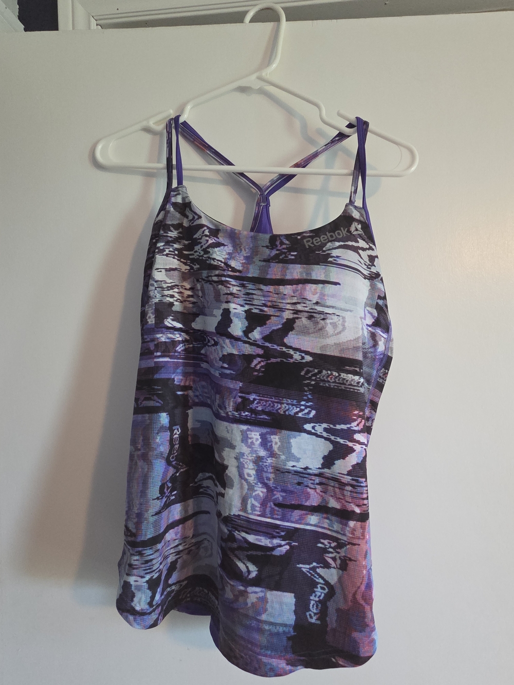 Reebok Purple and Black Strappy Sports Tank